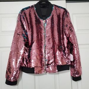 Lularoe Stevie jacket with mermaid sequins